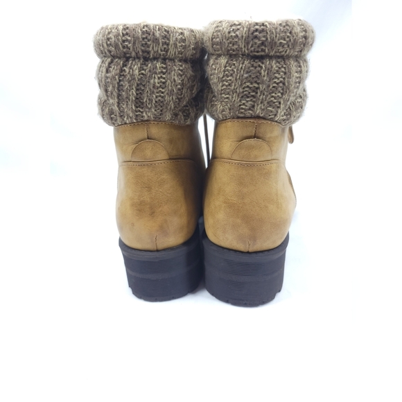 MIA MAYLINN Winter Leather Boots  KHAKI BROWN 10 - Picture 4 of 7